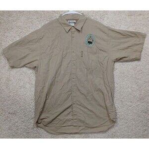 Columbia Sportswear Men's L Beige Fleece Lined Button Down Shirt Jacket Fishing